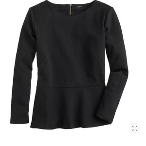 J. Crew Long Sleeve Ponte Peplum Shirt